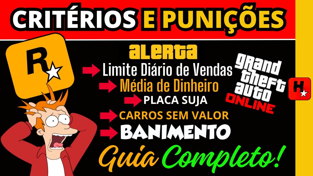CRITÉRIOS DA ROCKSTAR BANIMENTO, LIMITE DIÁRIO DE VENDAS DE CARROS, LIMITE DE DINHEIRO (GTA ONLINE)