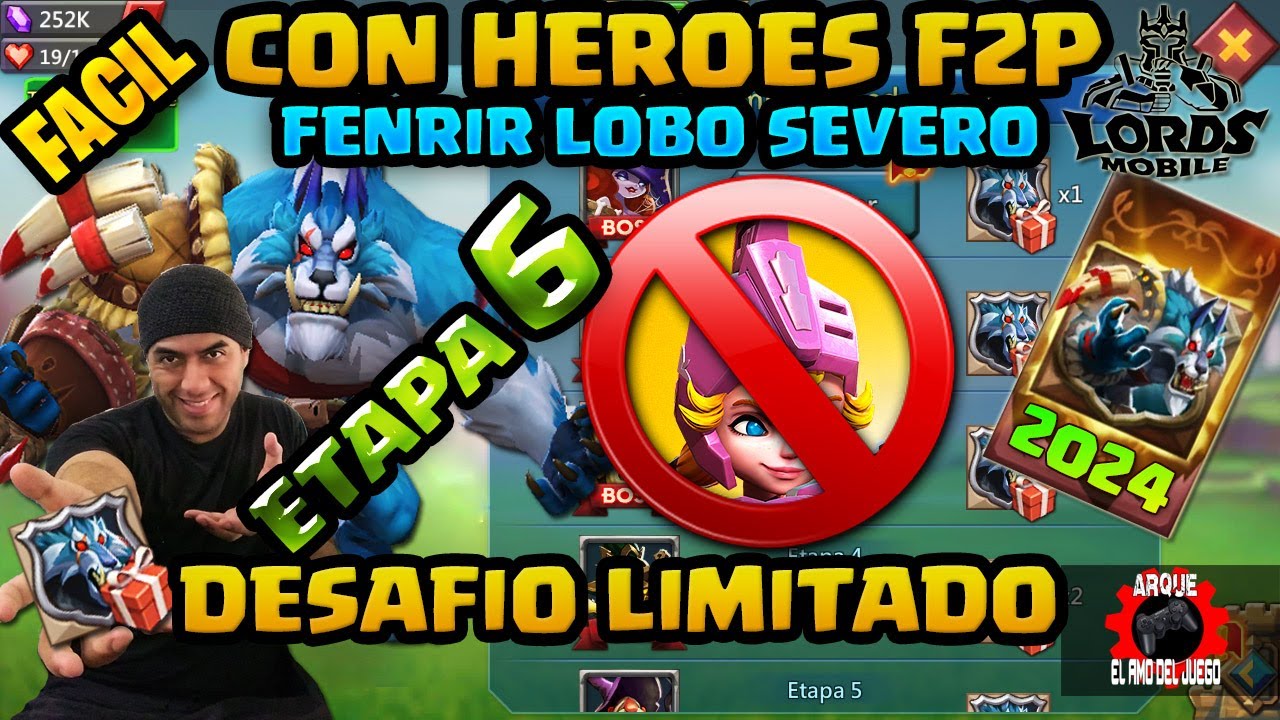 DESAFIO LIMITADO SED DE SANGRE ETAPA 6 FENRIR LOBO SEVERO LORDS MOBILE 2024 🤗🐺🔓⁉️✅