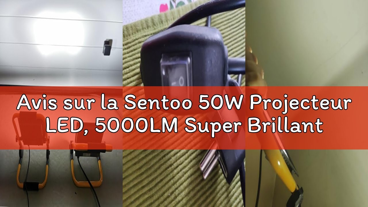 Avis sur la Sentoo 50W Projecteur LED, 5000LM Super Brillant Projecteur LED Extérieur IP66 Etanche,