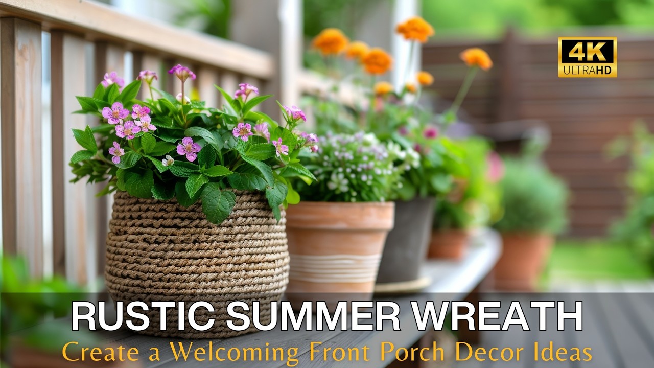 Create a Welcoming Front Porch Garden with These Rustic Summer Wreath Ideas
