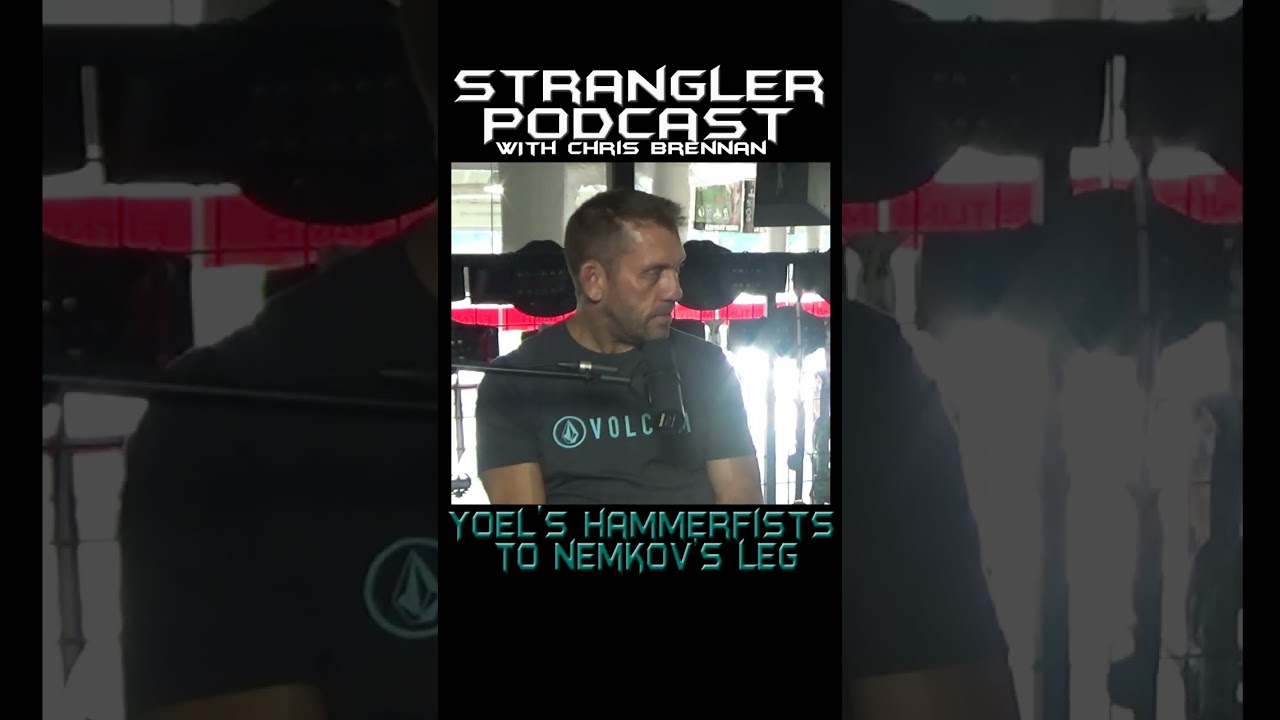 Yoel Romero using hammerfists on the legs of Nemkov