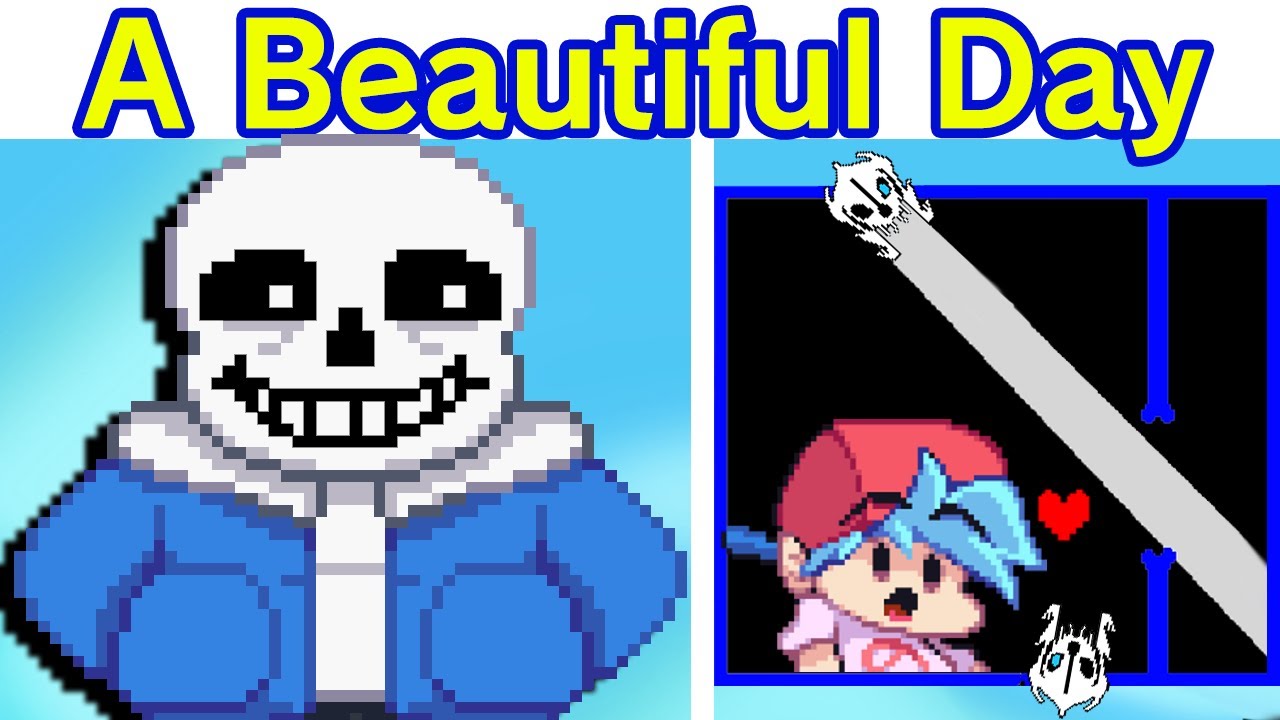 Friday Night Funkin' A Beautiful Day Outside Vs Sans FULL WEEK + Cutscenes (FNF Mod) (Undertale)