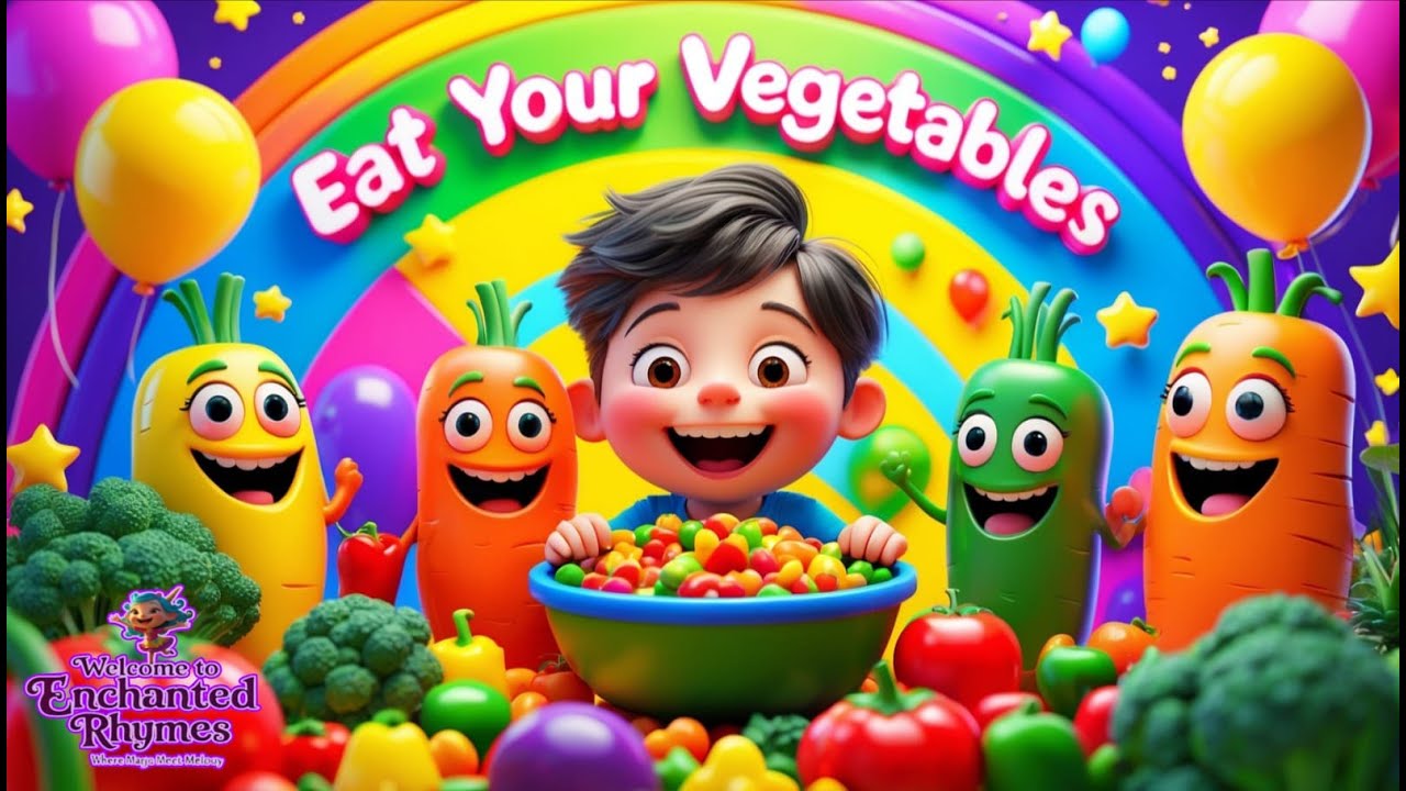 "Eat Your Vegetables | Enchanted Rhymes | Kids Healthy Eating | Vegetable Song