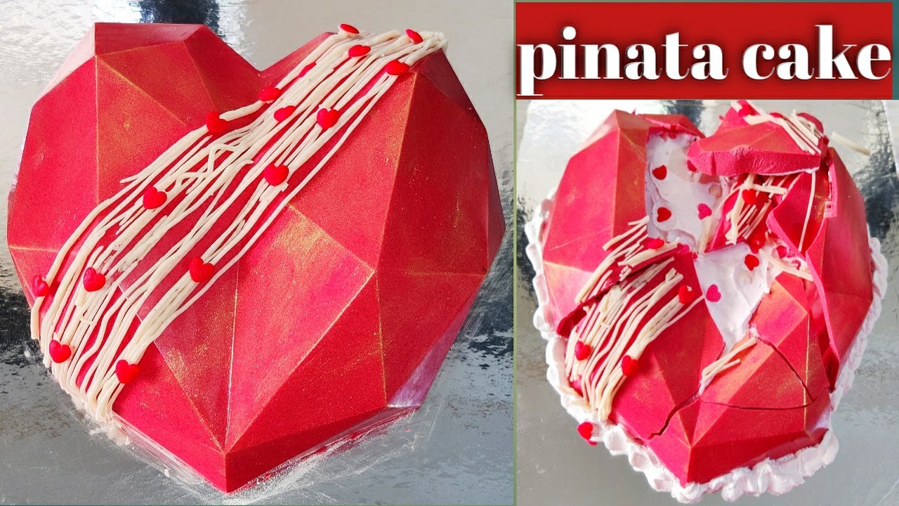 trending pinata red velvet cake with whipped cream |surprise pinata cake |pinata cake |पिनाटा केक