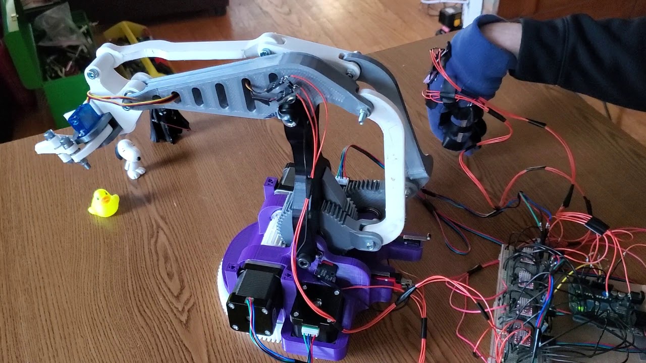 3d Printed Robotic Arm using Arduino with Accelerometer and Flex Sensor Glove Interface - 2