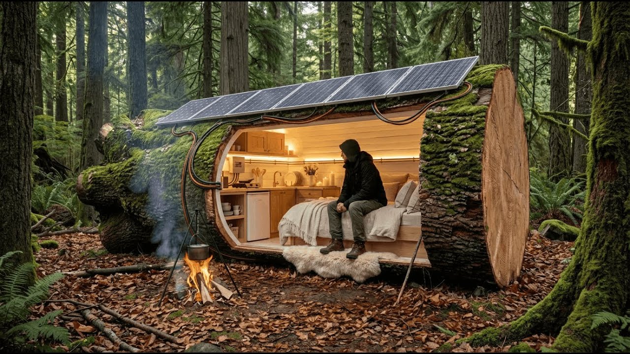 Luxury Survival Home Hidden Inside a Tree 😱🔥