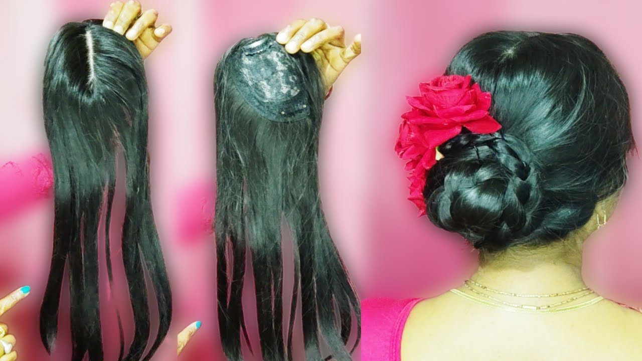 पतले बालों में HAIR topper HAIR wig से करे आसान सुंदर, Hairstyle | easy bun hair style for wedding