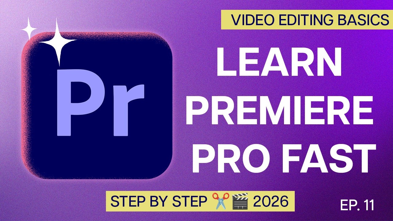 Premiere Pro Editing Basics 2026: How to Create Titles & Graphics (Type Tool + Properties) | Ep. 11