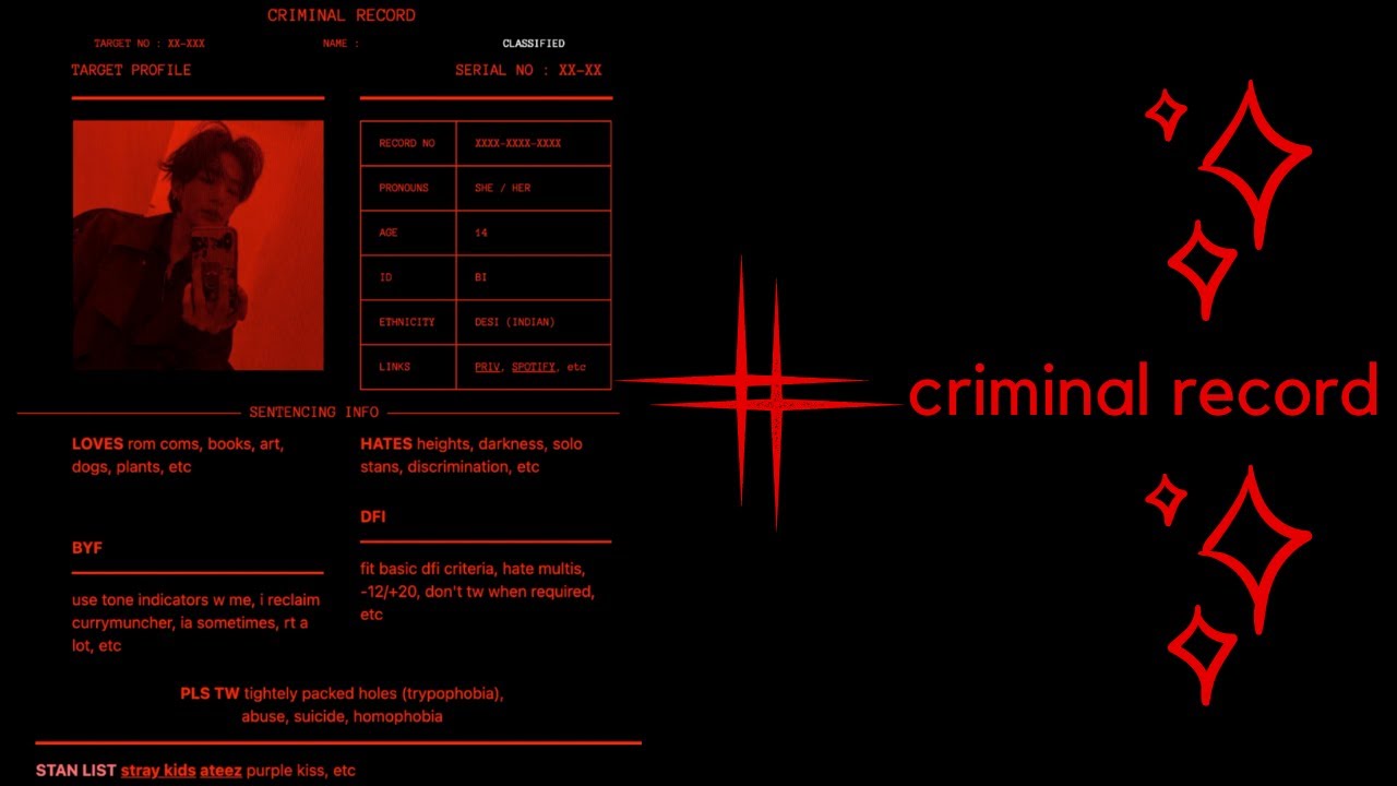 ☆彡 criminal record carrd ミ☆