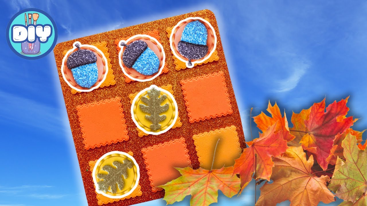 🎨 Lavoretto autunnale facile: Gioco del Tris con Gomma Eva e riciclo creativo