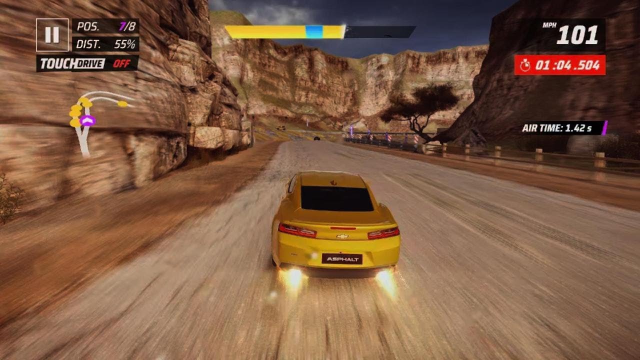 Zooming through town playing. Asphalt Legends.