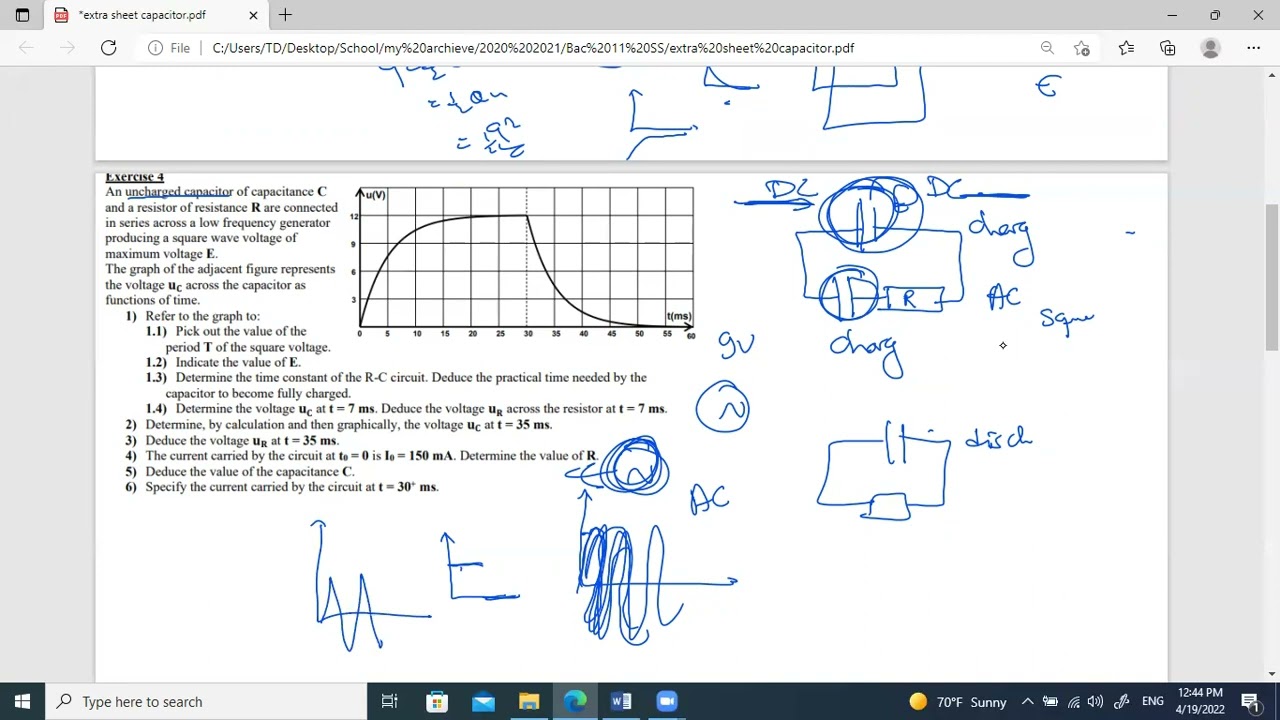Grade 11 SS: capacitor worksheet video solution