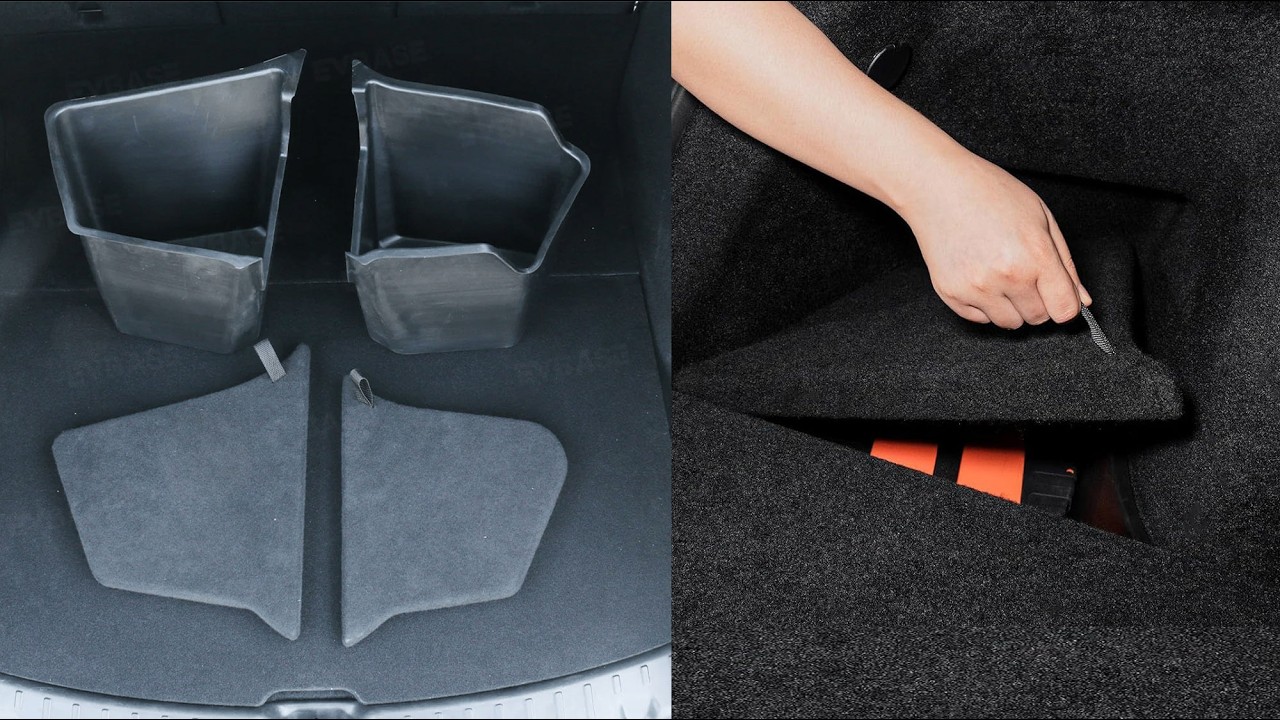Model Y Trunk Storage Bins Protector  (Carpeted Lids) Review -EVBASE