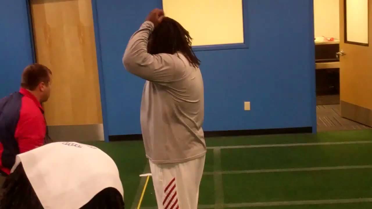 Michael Jasper broad jumping