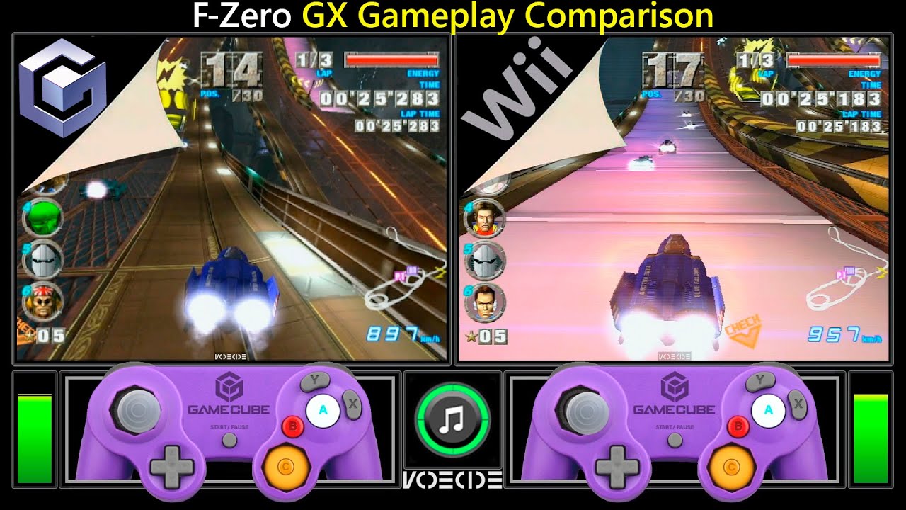F-Zero GX (GameCube vs Wii) Side by Side Comparison