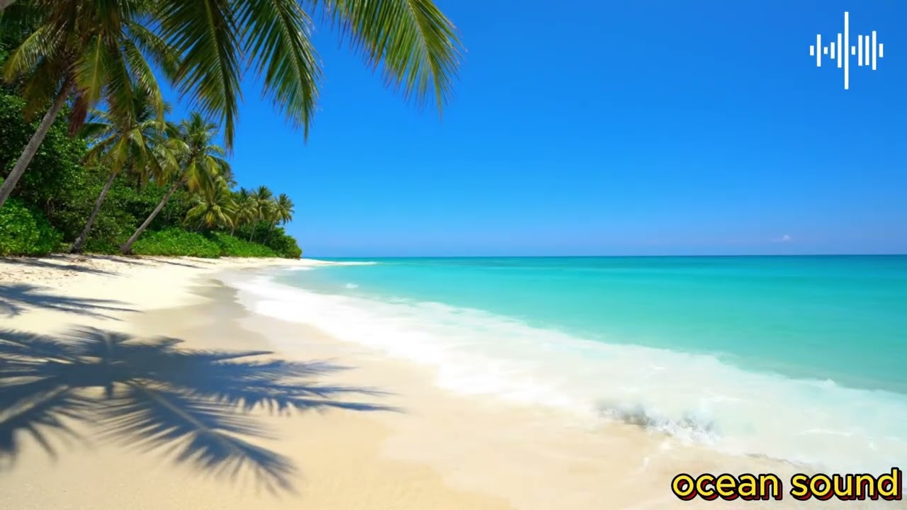 1 Hour Tropical Beach Waves ASMR 🌴🌊Gentle Ocean Sounds for Deep Sleep, Relaxation & Insomnia Relief