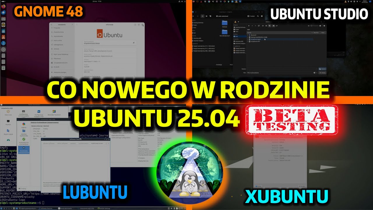 Nowości Linux Ubuntu 25.04 BETA czyli 4 smaki a gdzie reszta? Nima.. Real Hardware LEKTOR Show :)
