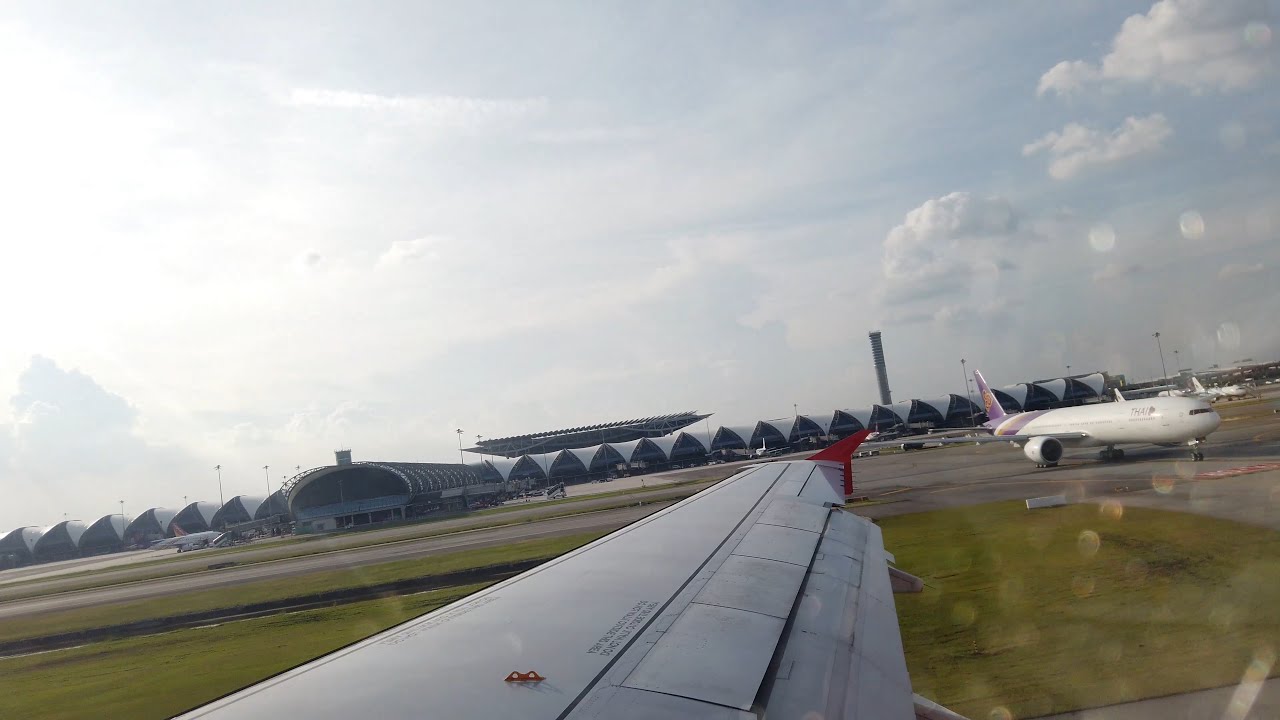 [4K] Landing in Suvarnabhumi Airport(BKK), Bangkok, Thailand, Airbus A320 HS-ABP, AirAsia FD4325