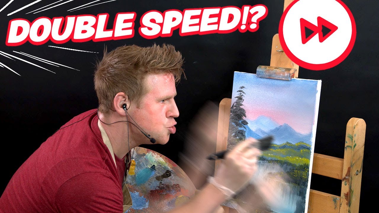 🎨⏩ I Try to Paint TWICE AS FAST as Bob Ross...