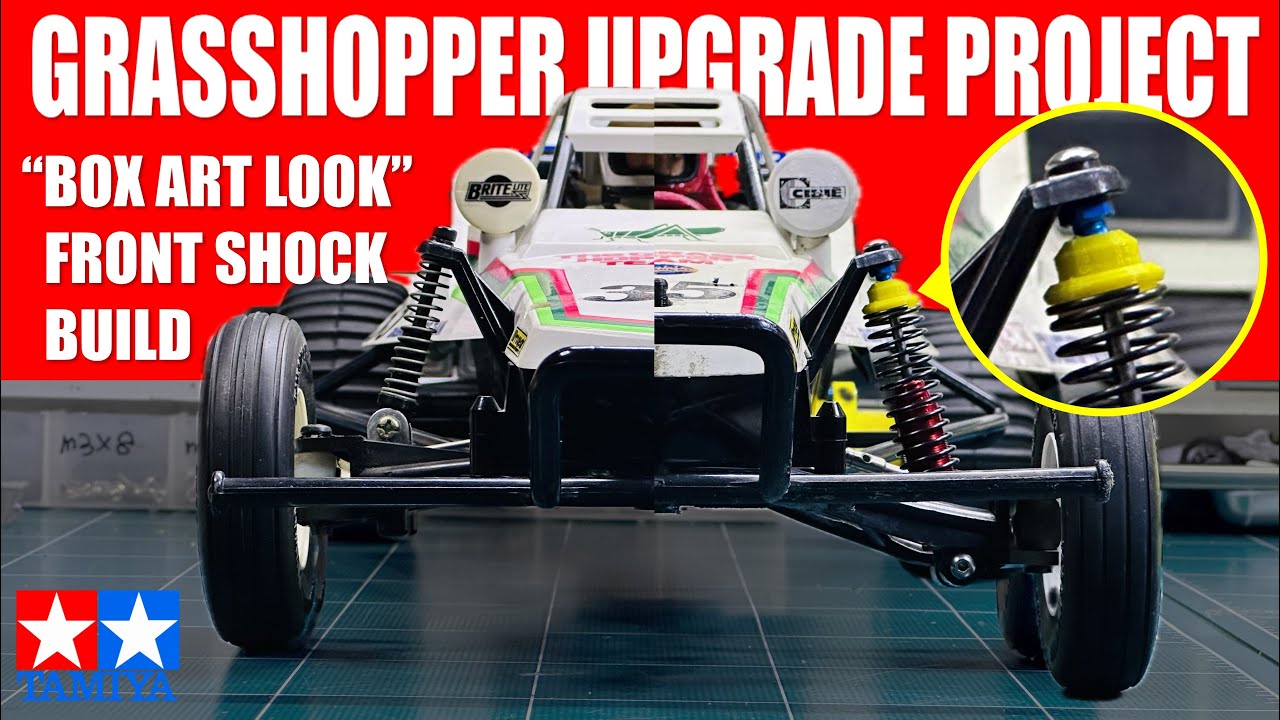 타미야 그래스호퍼 프론트 쇽 업그레이드 Tamiya Grasshopper Front Shock Upgrade to Box Art look with better performance