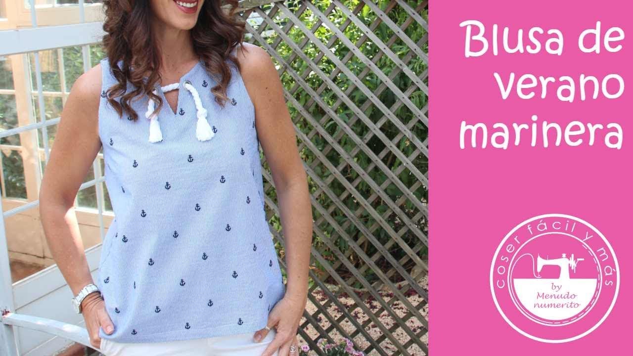 Blusa de verano marinera (con patrones gratis)