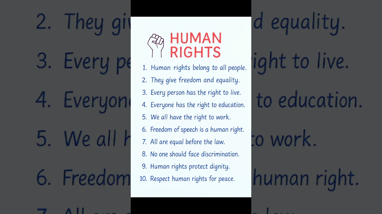 ✊ Human Rights &ndash; 10 Lines Essay | Easy English