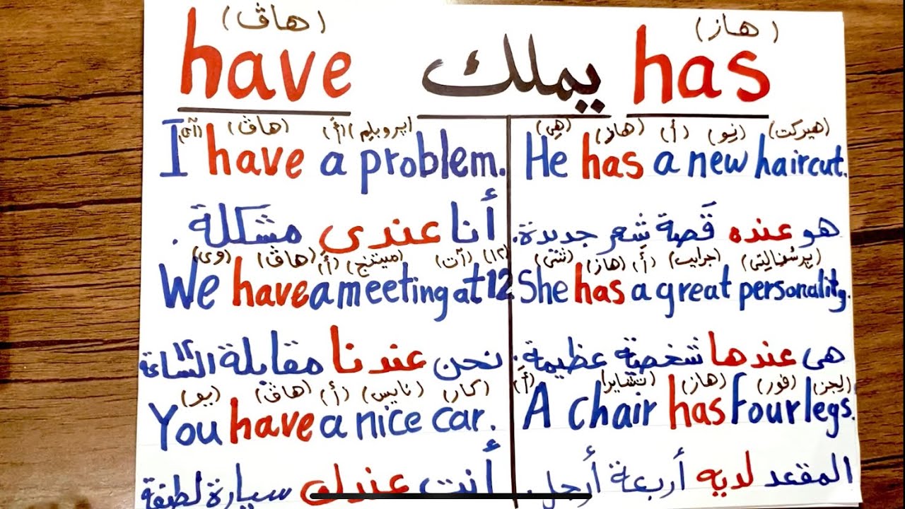 (55) قاعدة verb to have بأسهل طريقة و للمبتدئين ( مهم جدًا جدًا جدًا)