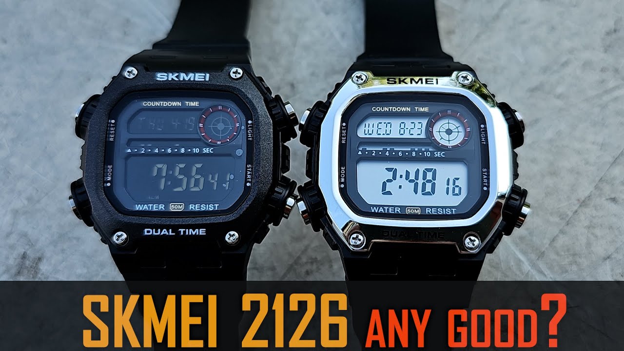 Skmei 2126 digital watch review (Casio DW-291H homage) 
