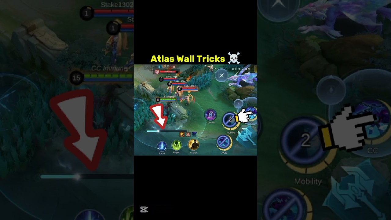 Atlas Wall Tricks Tutorial Mobile legends #ml2b #atlas #mlbb #tutorialmlbb