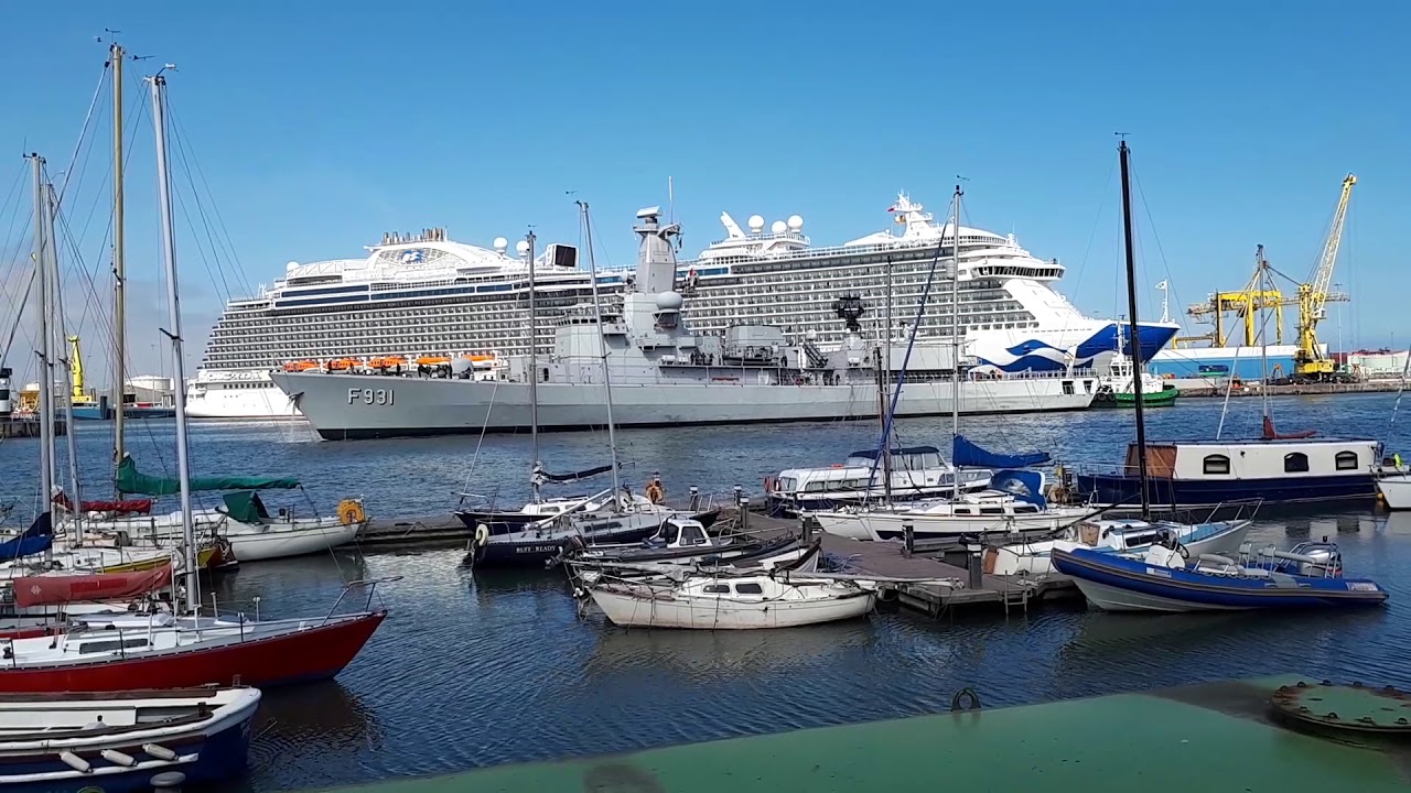 The Belgium Frigate Maire Louise passing the Royal Princess and Poolbeg Yacht Club