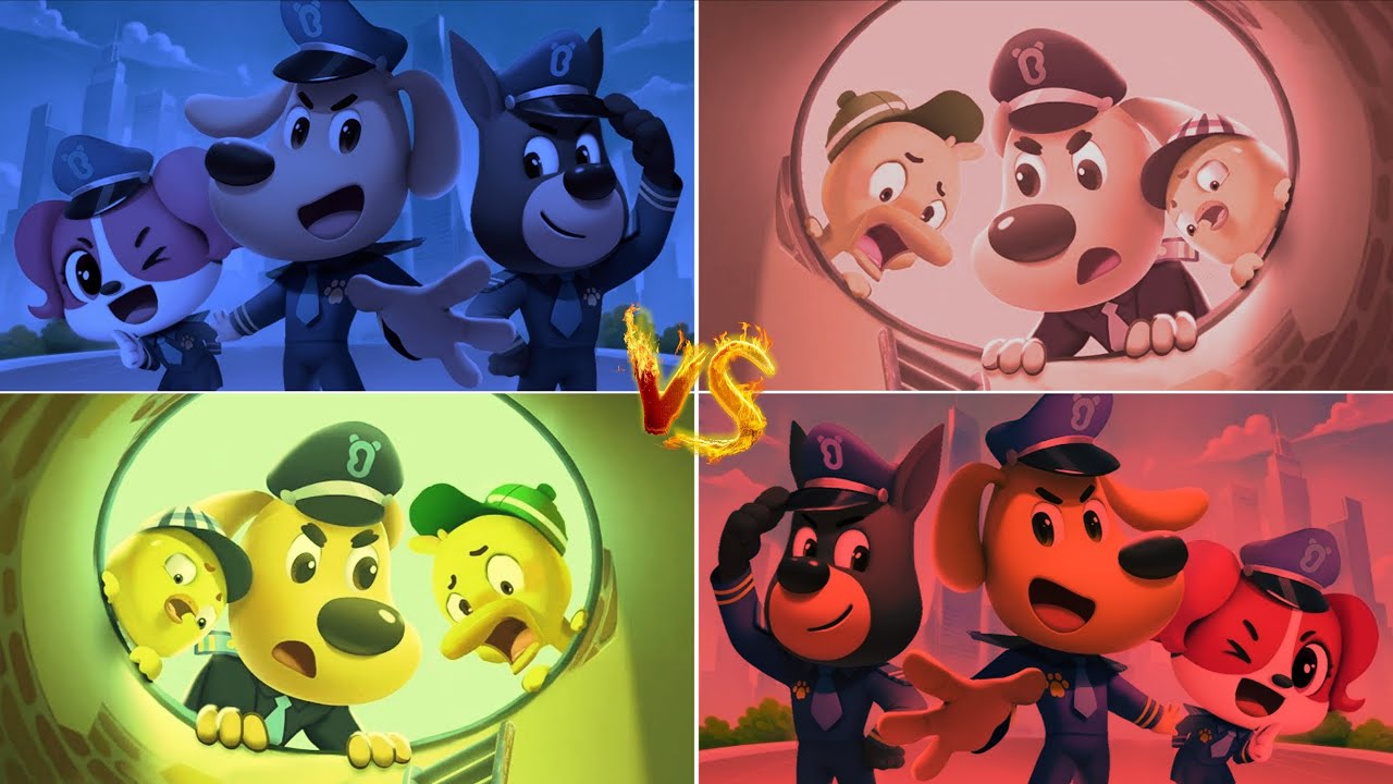 “Sheriff Dog Team vs Color Portal Challenge 🔵🟢🔴 | Who Will Win? 😱🔥”