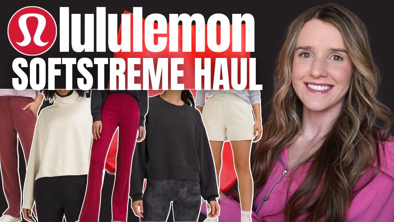 LULULEMON SOFTSTREME HAUL / ribbed flare pant & half zip, high rise pant, cropped crew & more!