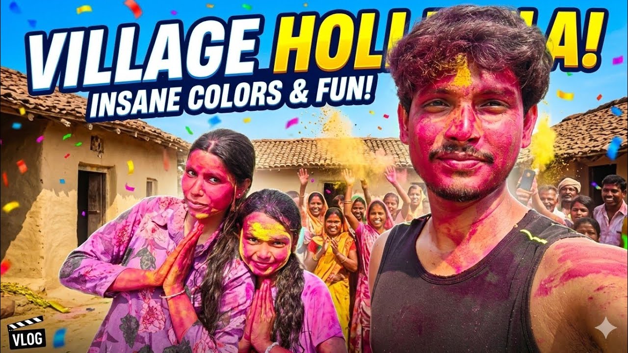 Holi in My Village: The Ultimate Celebration 🌈/Holi with Village Friends: Mission Impossible! 🚿🤣