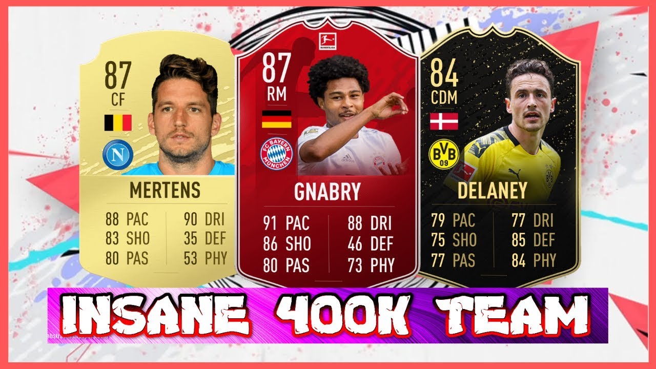 FIFA 20 BEST 400K SQUAD BUILDER w/ POTM GNABRY!!