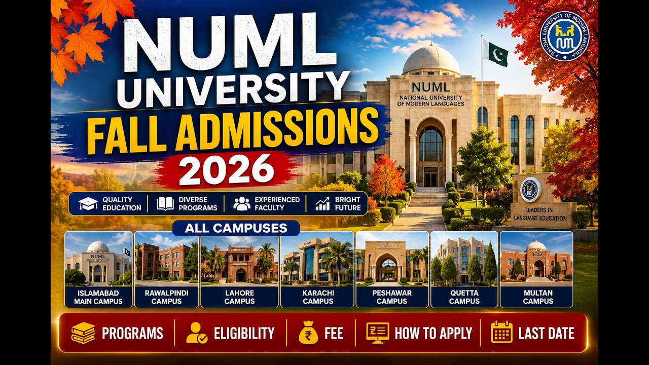 NUML Fall Admission 2026 | National University of Modern Languages Admissions 2026 | All Campuses