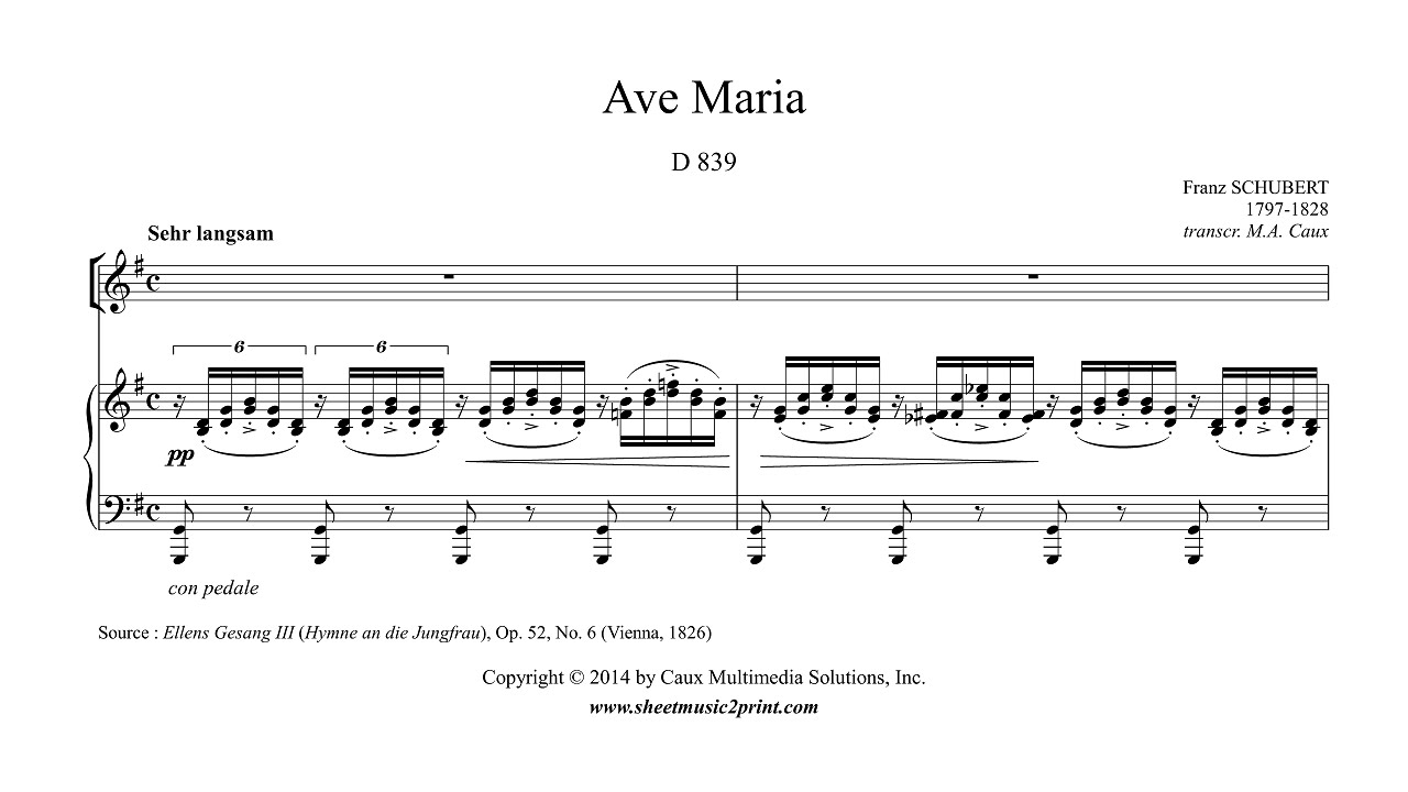 Schubert : Ave Maria - G Major - A NEWER VERSION IS AVAILABLE!
