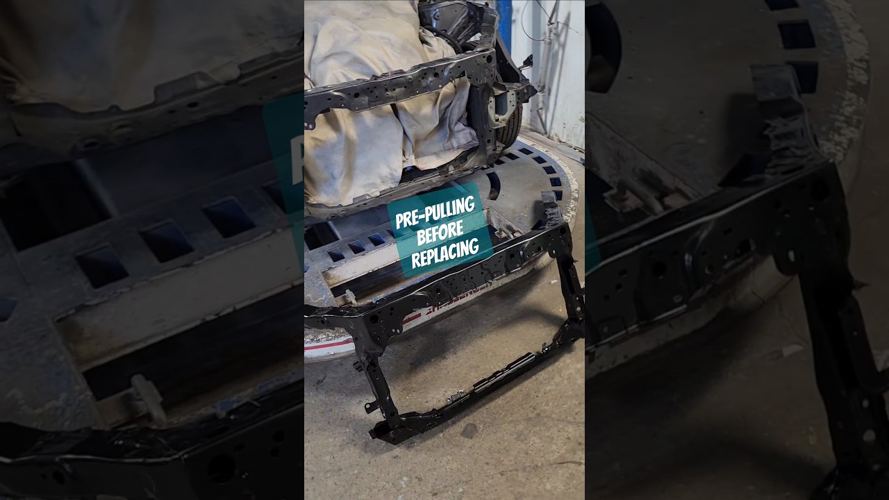 Pre-pulling Before Replacing radiator support #honda #accord  #autobody #shorts