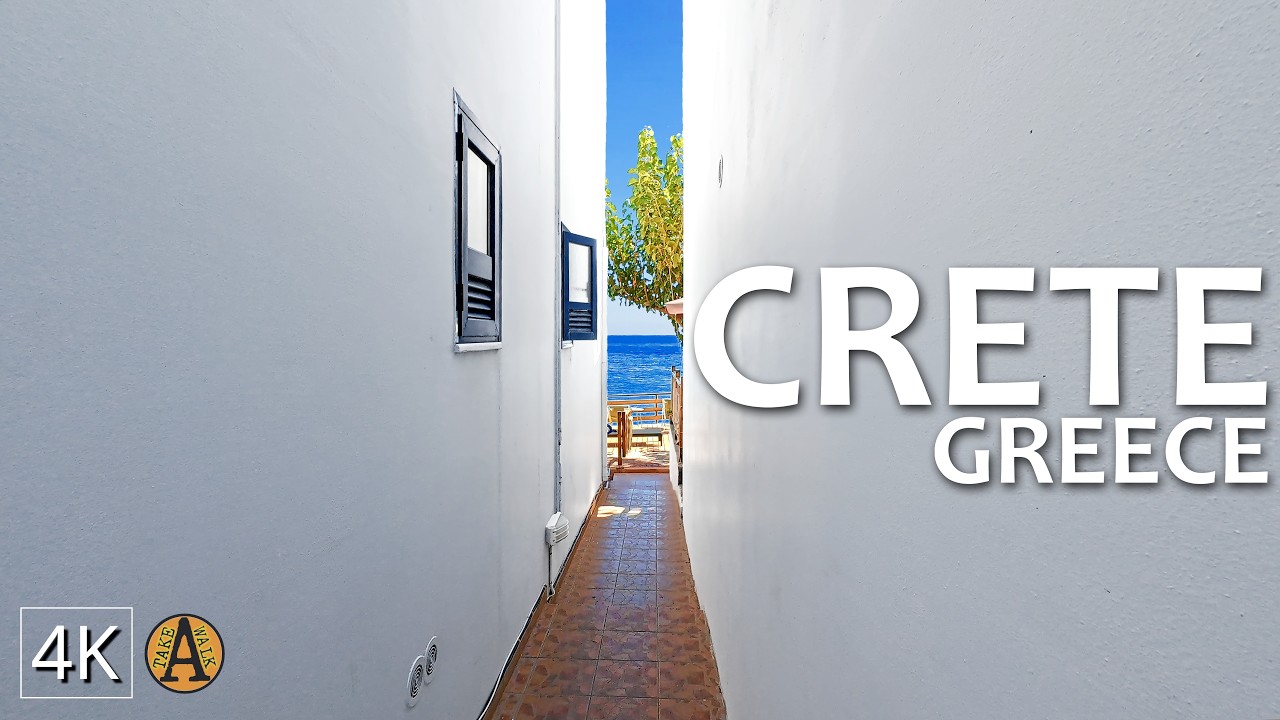 Walking in Lentas - a Seaside Village with the Remains of an Ancient Port - Crete, Greece, 4K 2024