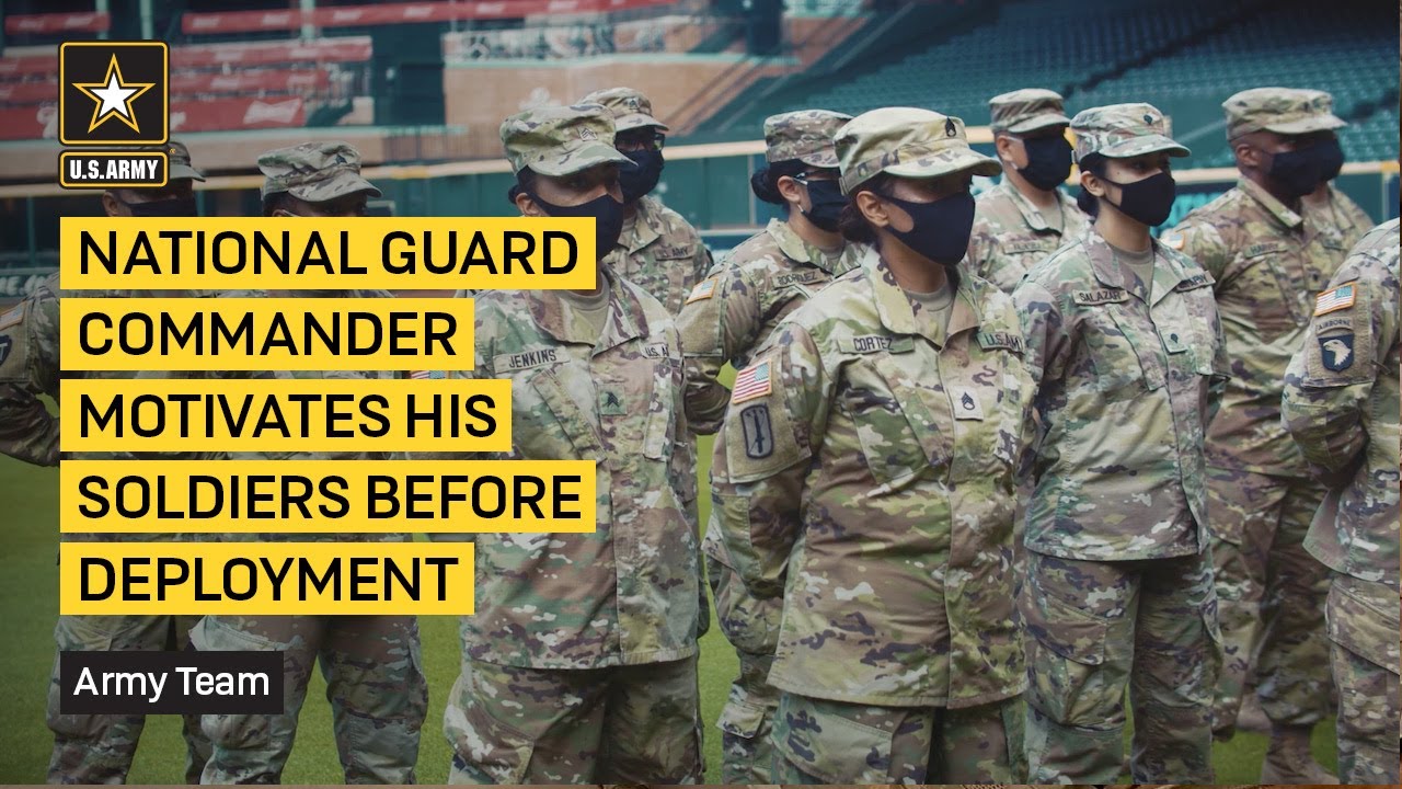 National Guard Commander Motivates His Soldiers Before Deployment
