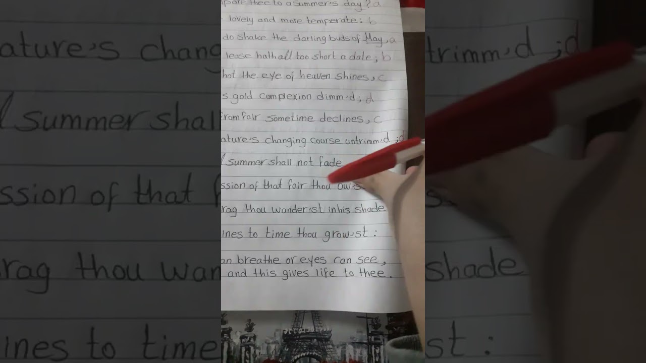 ازاى اطلع ال rhyme scheme  من القصيدة ( شعر انجليزي )