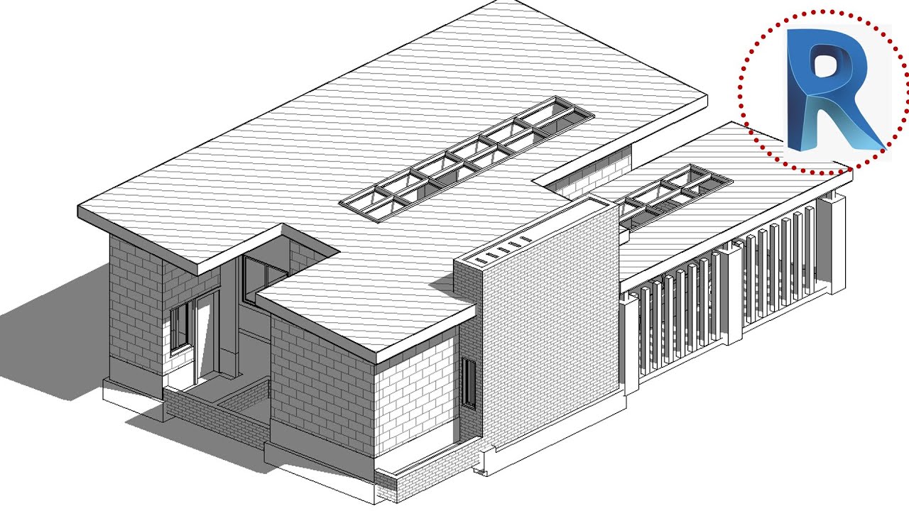 How to draw Skylight in Revit I Simple house in Revit I 9m x 14m I  [3BR11]