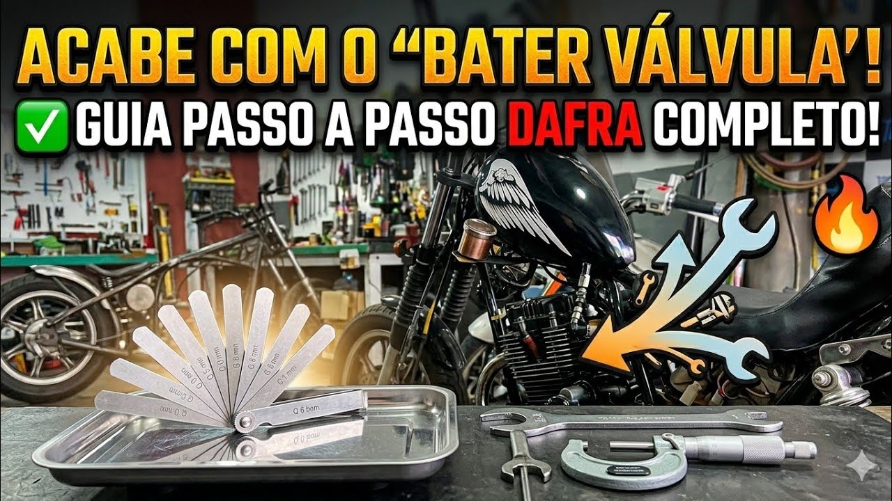 🔧 REGULAGEM DE VÁLVULA MOTO DAFRA – PASSO A PASSO COMPLETO! 🏍️🔥 #dicasmecanicas 