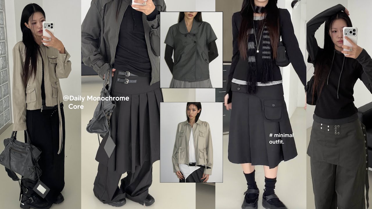 𝗟𝗼𝗼𝗸𝗯𝗼𝗼𝗸 ˚★⋆｡지금딱! 입기좋은 예쁜 아우터들 𐙚⋆˚ 무채색 데일리룩 ☁︎︎ 레이어드 코디 성공💡 하는 룩북..