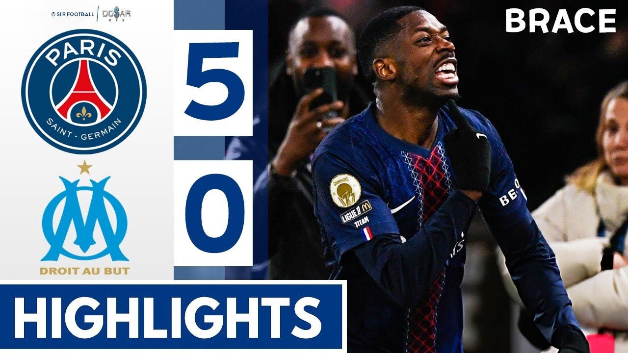 PSG vs Marseille 5 - 0 Highlights & All Goals | Demb&eacute;l&eacute;