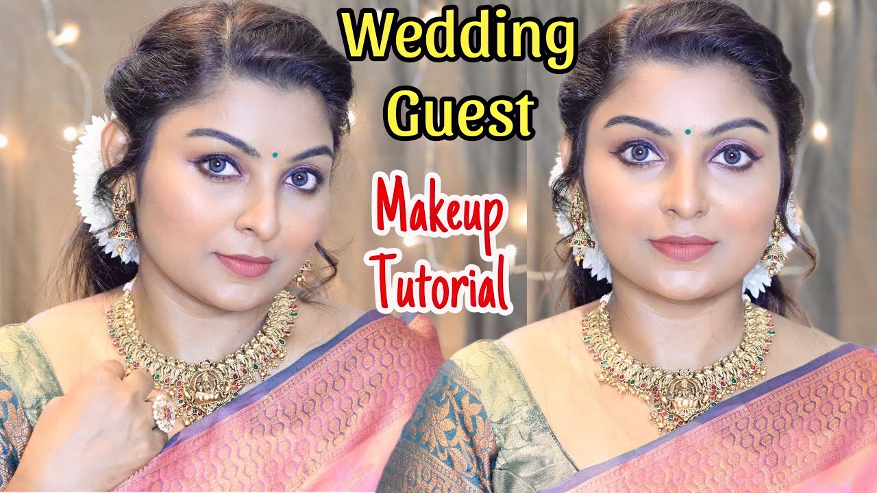 Wedding Guest Makeup Look in Tamil | Simple Self Makeup Tutorial In Tamil for Beginners