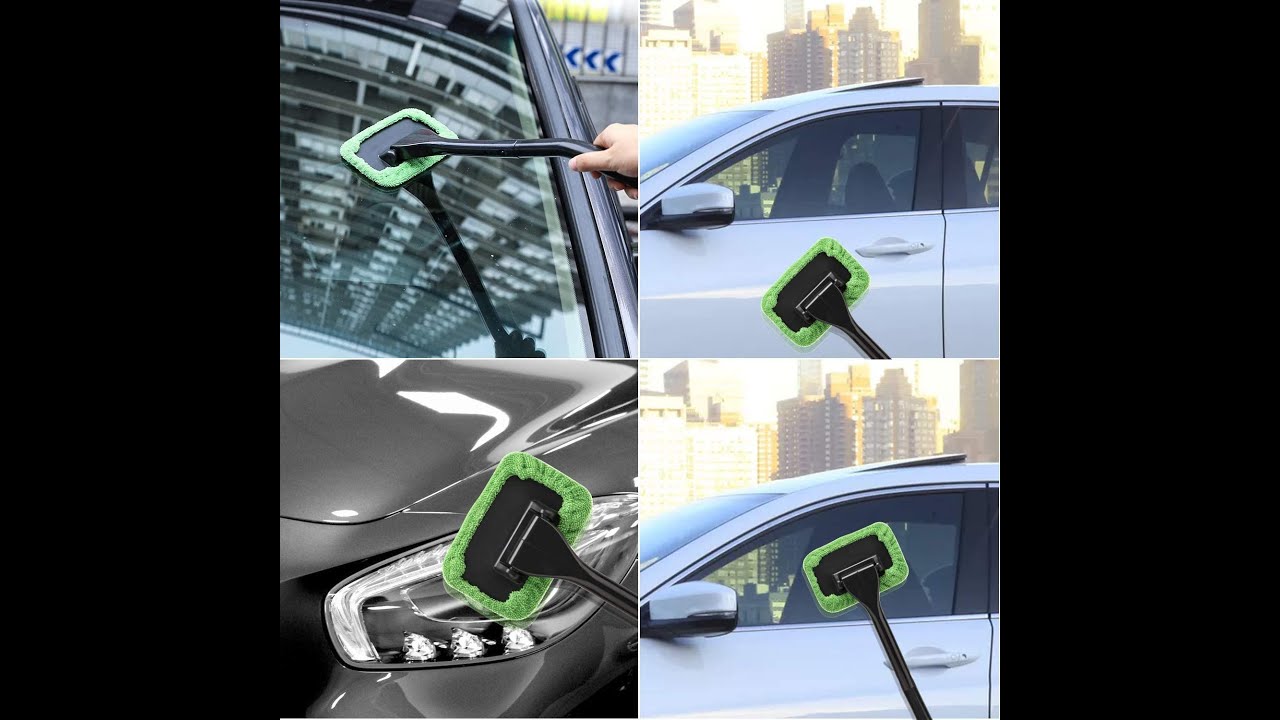 Window Windshield Cleaning Tool Microfiber Cloth Car Cleanser Brush with Detachable Handle