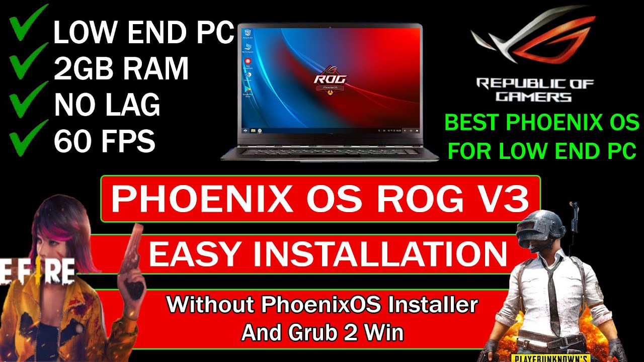 How To Install Phoenix OS ROG V3 Update 5 | Easy Method | 2GB Ram