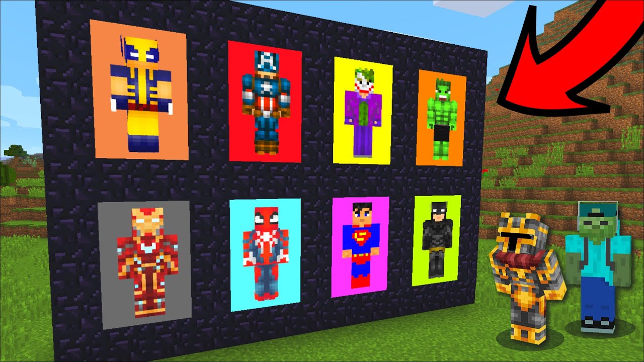 Minecraft TRAVELLING TO SUPERHERO DIMENSION THROUGH PORTAL MOD!! DON'T GET KILLED BY VILLAINS!! Mods