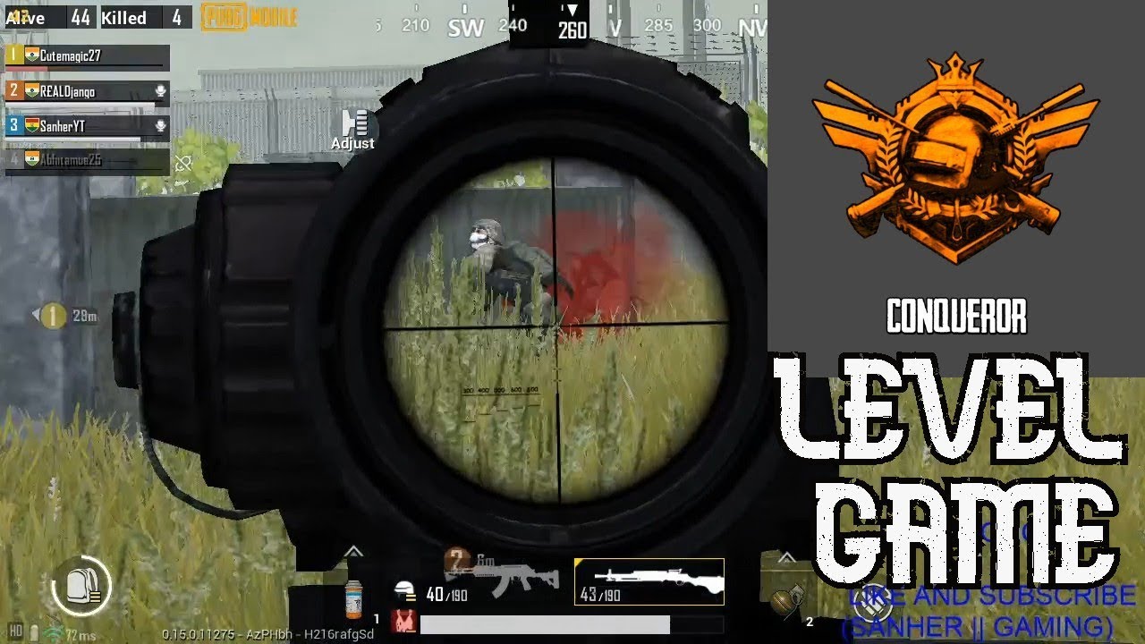 CONQUEROR LEVEL Gameplay 22 KILL With Squad In Erangel  | SanherYT |