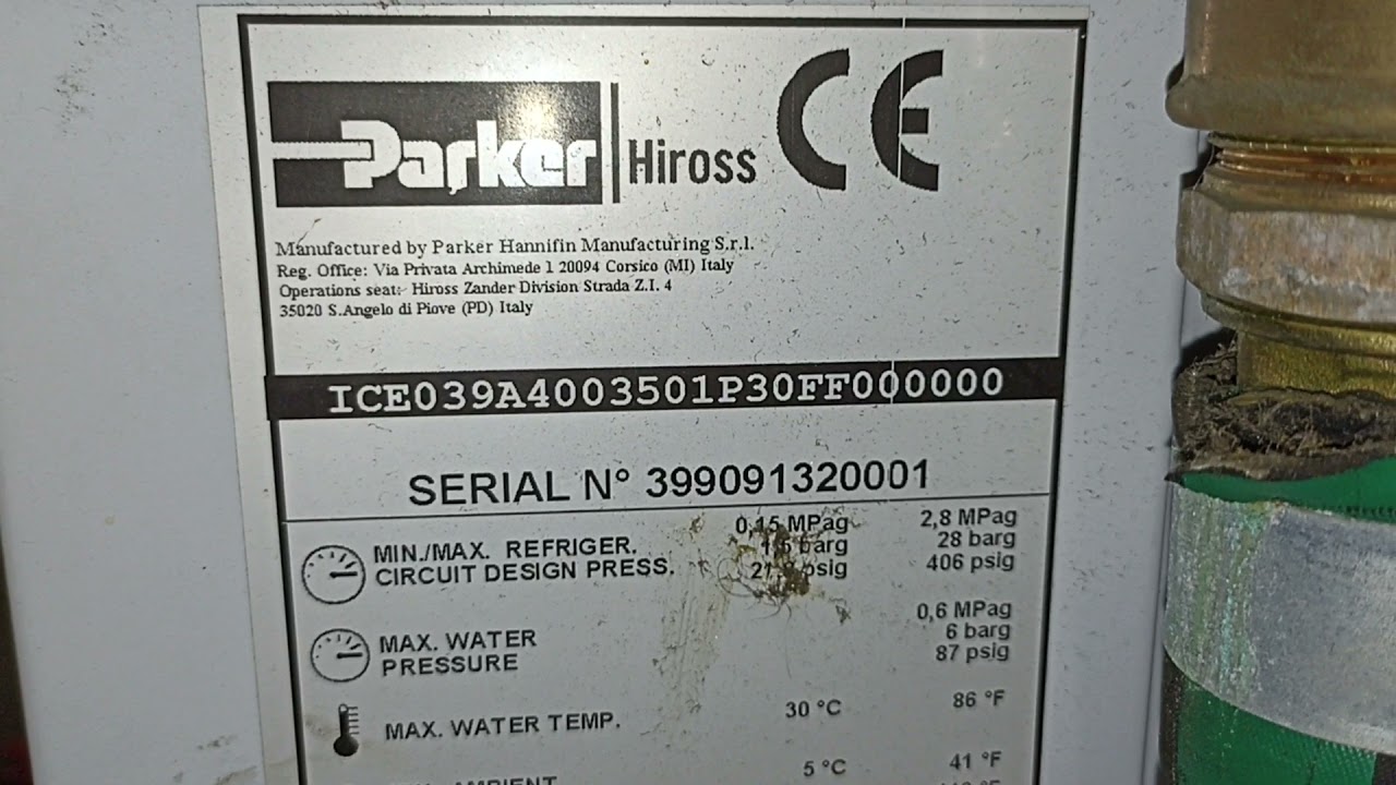 Serwis chiller PARKER HIROSS ICE039A